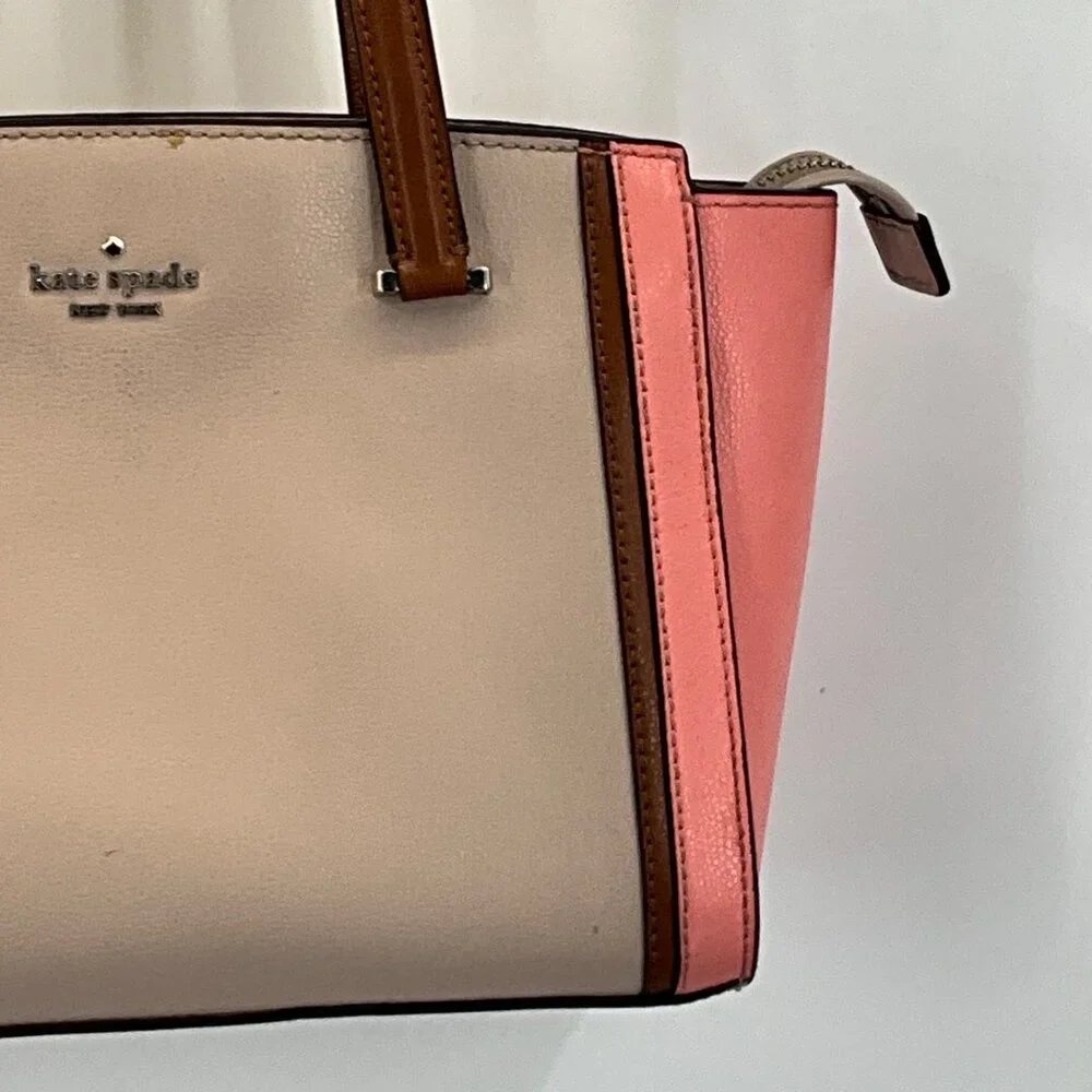 Kate Spade‎ New York Patterson Drive Colorblock Leather Handbag Peach/Tan/Brown